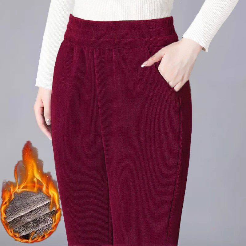 Padded Corduroy Harem Pants for Women, warm and comfortable