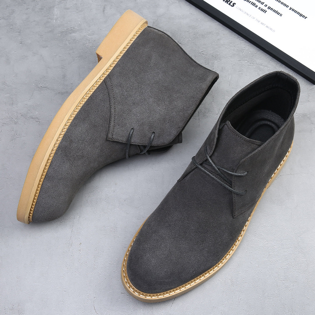 Men's desert boots, suede look, high fit