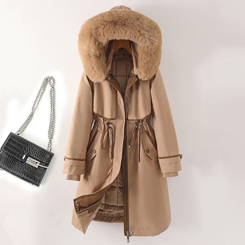 Women's parka, mid-length, with removable inner lining