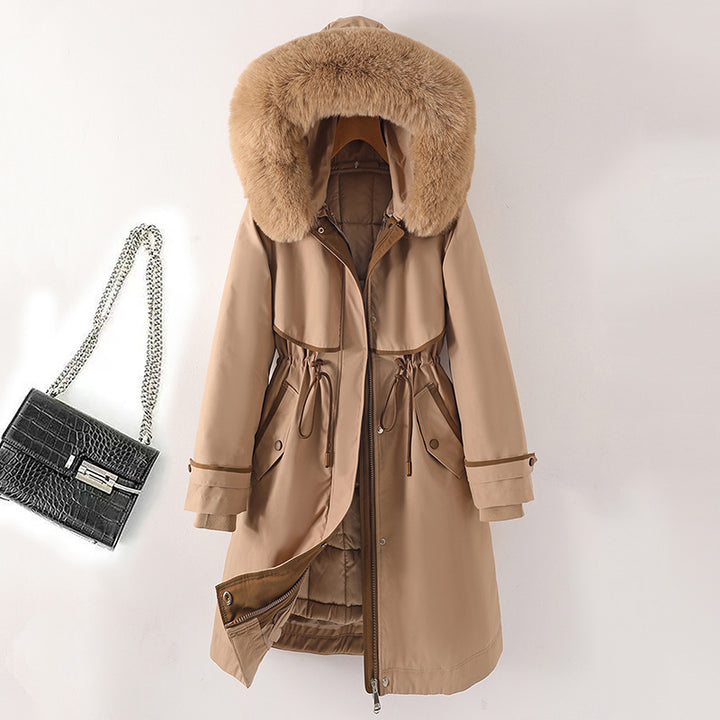 Women's parka, mid-length, with removable inner lining