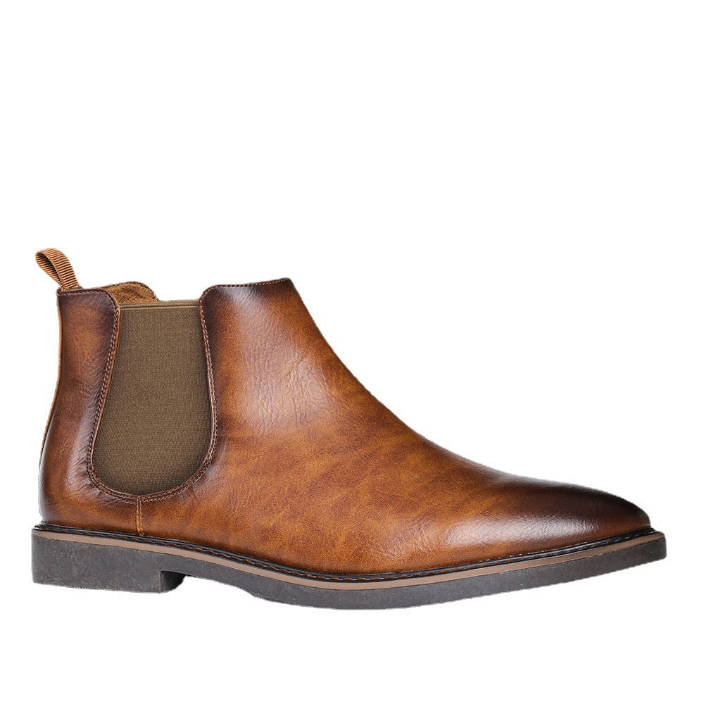 Men's Chelsea boots, synthetic leather, non-slip rubber sole