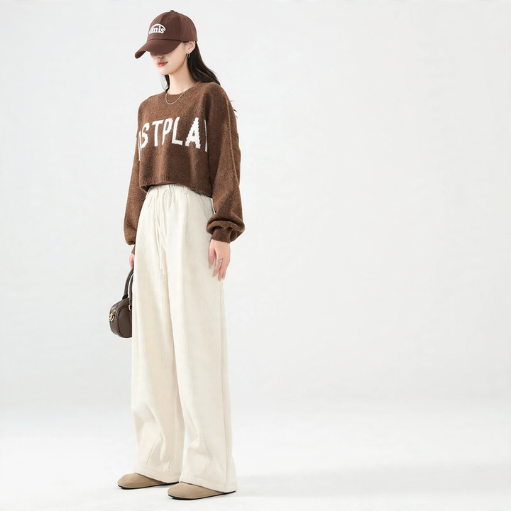 Padded corduroy leisure trousers