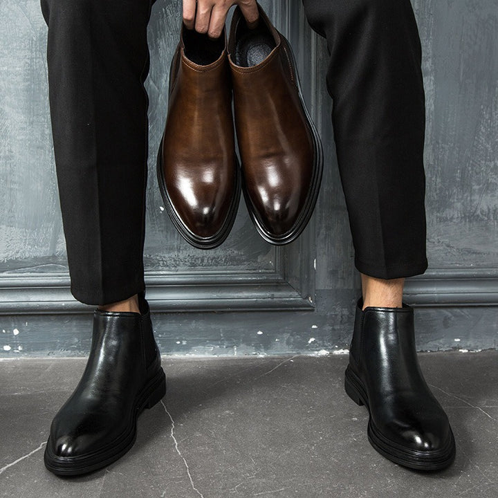 Men's Chelsea boots, pointed, lined