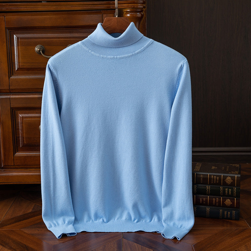 Men's sweater, turtleneck, solid color, casual