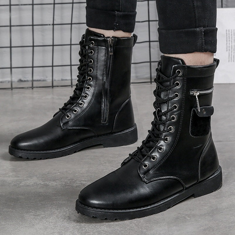 Fashionable men's boots, lined