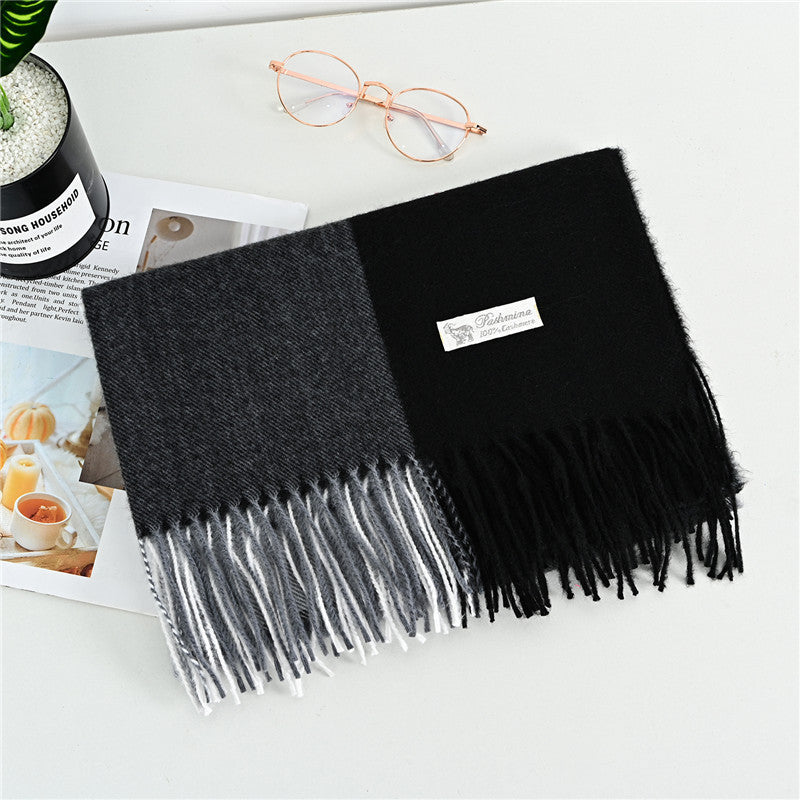Checkered scarf in cashmere look, 70x200 cm