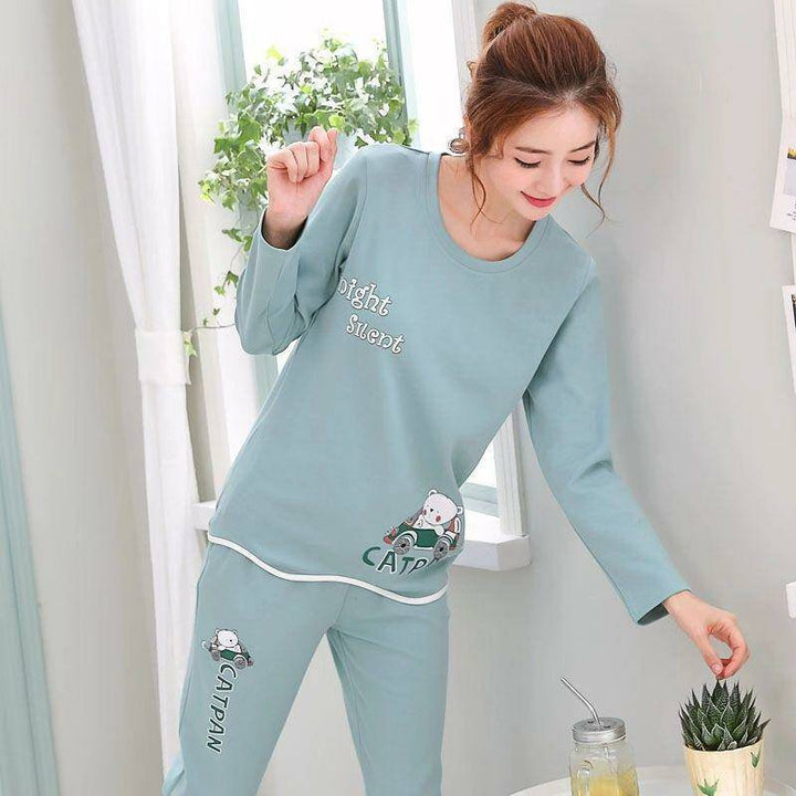 Women’s Pajama Set, Long Sleeve, Cartoon Pattern, Cute