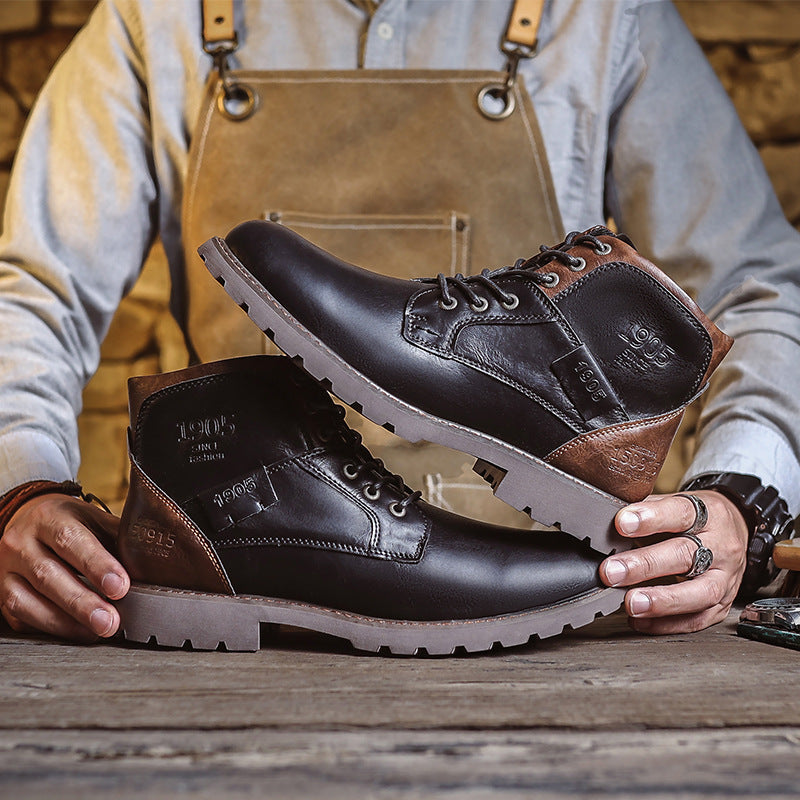 Men's Martin boots, lined, water-repellent, non-slip
