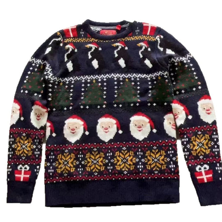 Loose knit sweater with Christmas motif