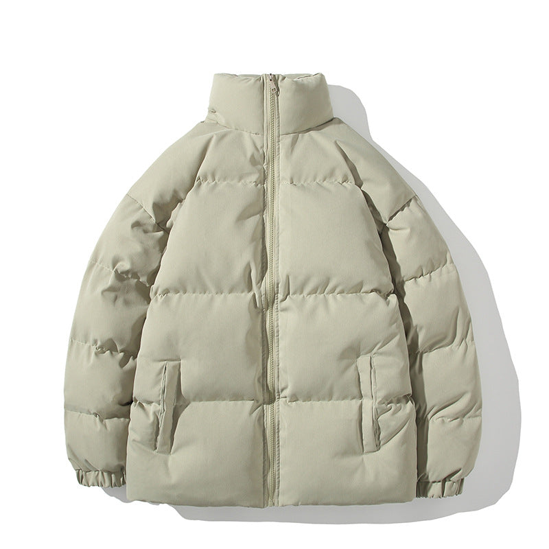 Unisex quilted jacket, lined, stand collar, loose fit