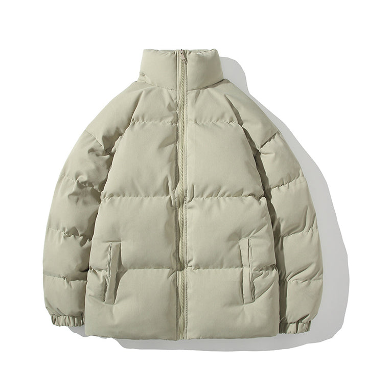 Unisex quilted jacket, lined, stand collar, loose fit