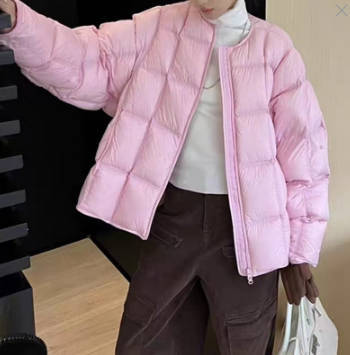 Short women's down jacket in modern style