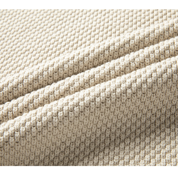Men's knitted sweater with roll neck in retro style