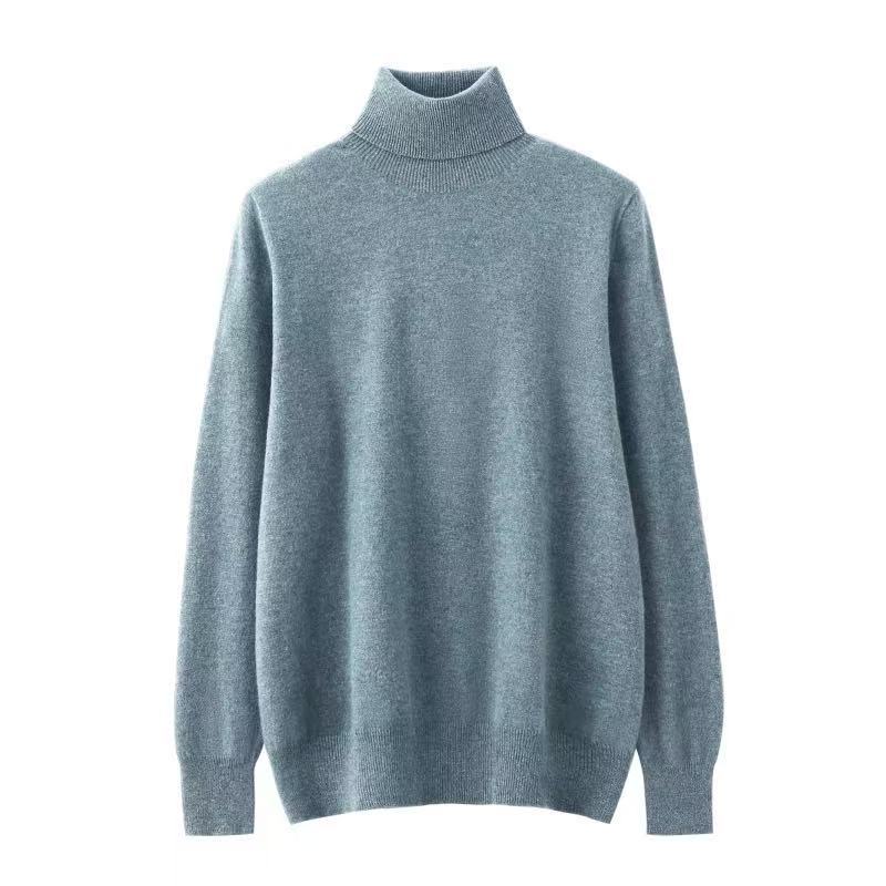 Men's turtleneck sweater made of pure wool, knitted