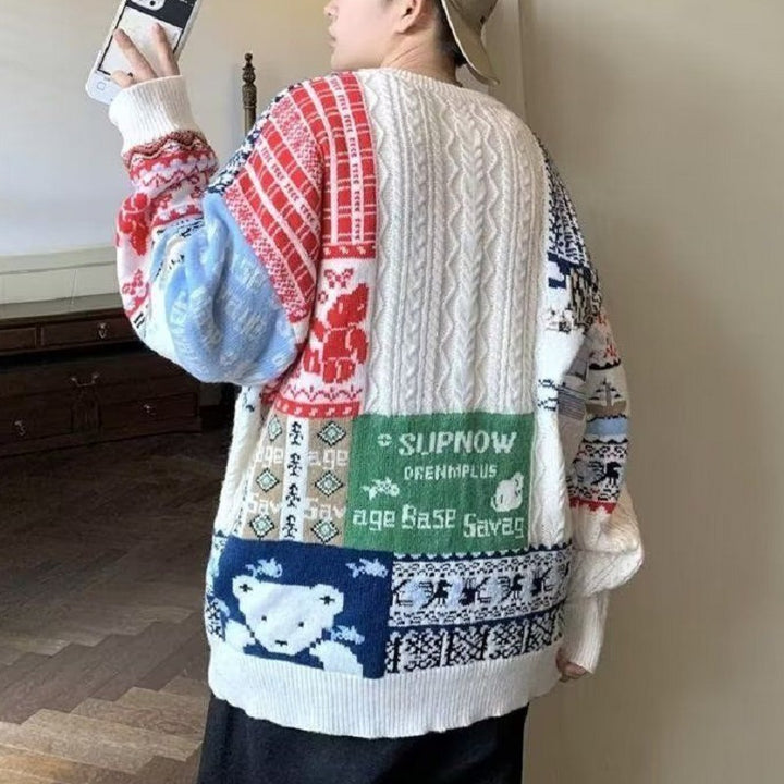 Locker knit sweater in Japanese style for couples