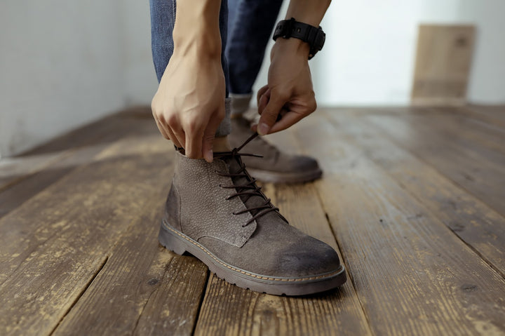Vintage leather Martin boots, warm insulated