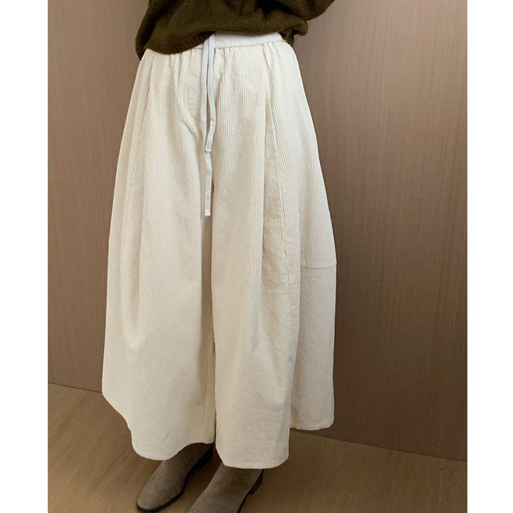 Women's wide-leg corduroy pants, lined