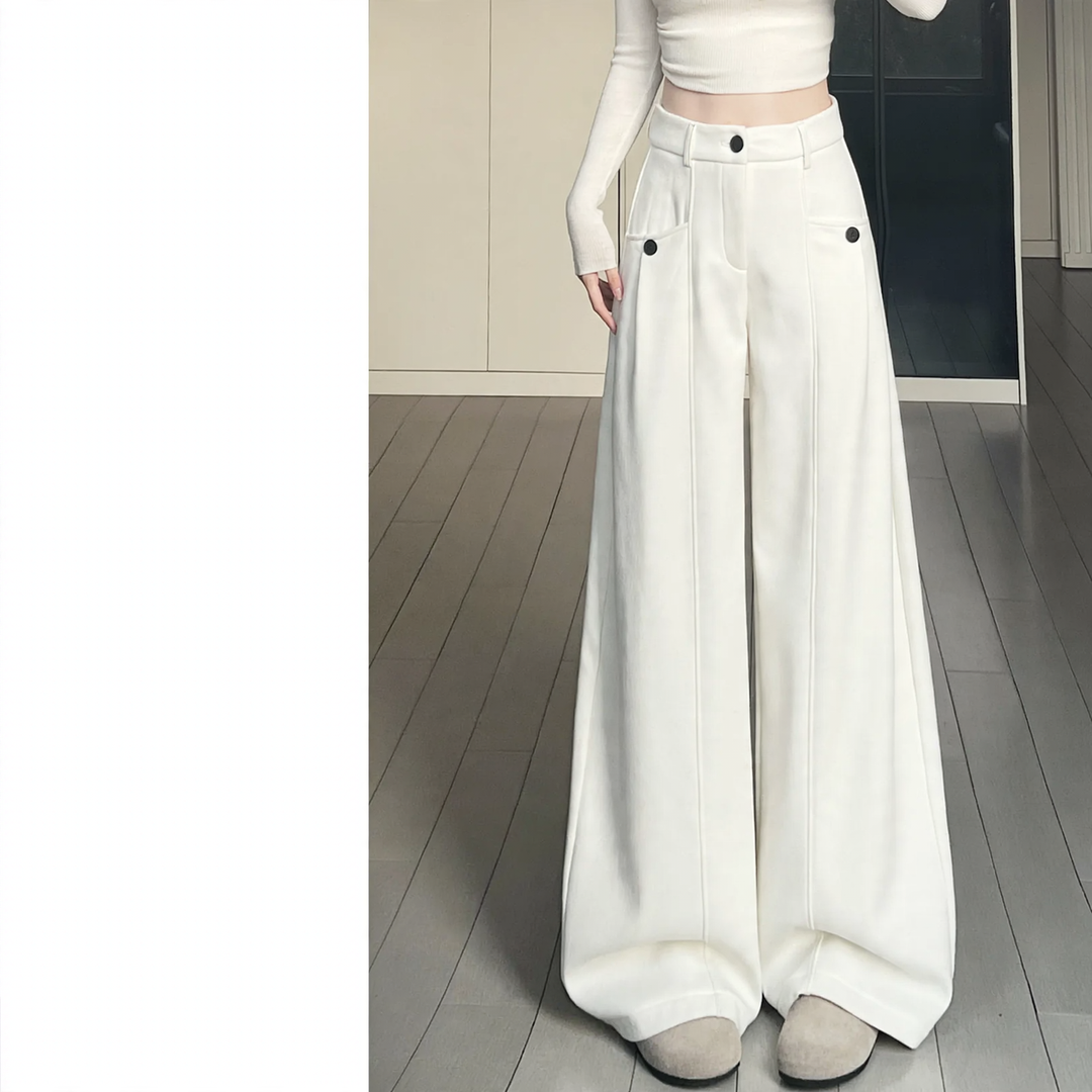 Women’s corduroy suit trousers with high waistband