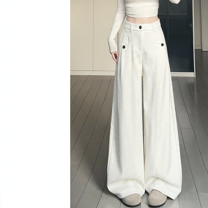Women’s corduroy suit trousers with high waistband