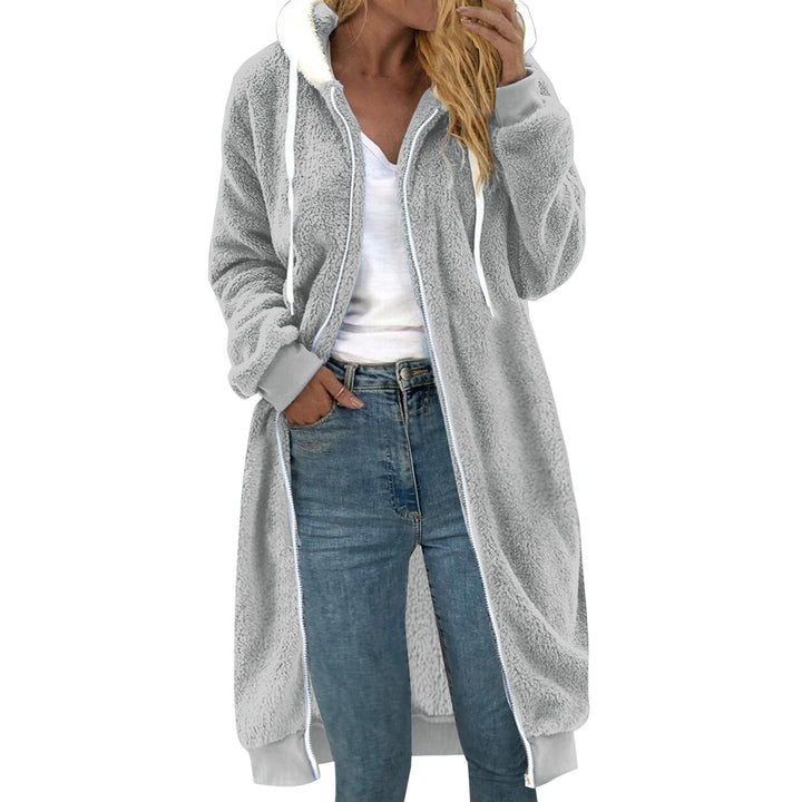 Women’s plush coat, double-sided, with hood