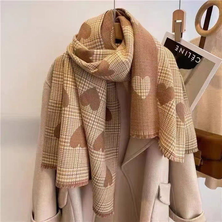 Checked scarf in Norwegian style, warming
