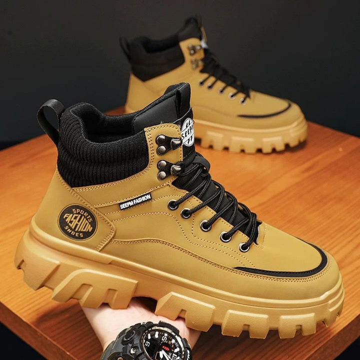 Men's boots in worker style, waterproof