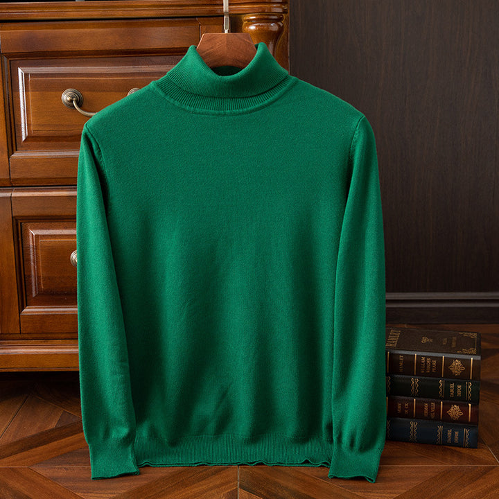 Men's sweater, turtleneck, solid color, casual