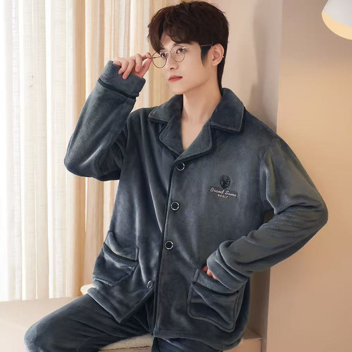Warmer Herren-House Suit made of flannel, lined, available in various sizes