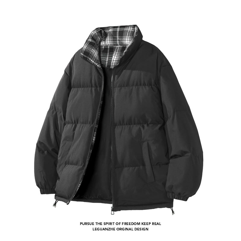 Men's quilted jacket with stand-up collar, lined