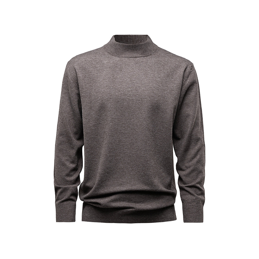 Men's sweater with stand-up collar, solid color