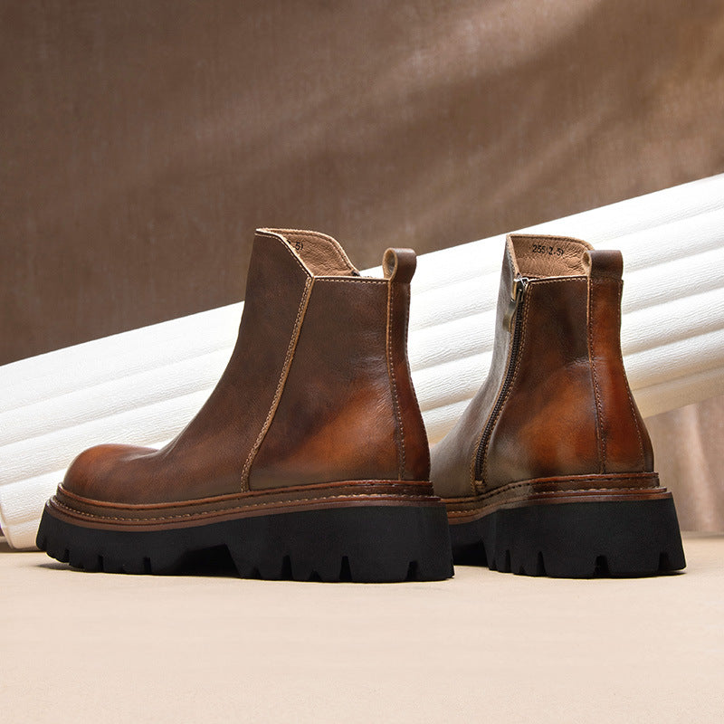 Men's Chelsea boots made of cowhide leather, with zipper