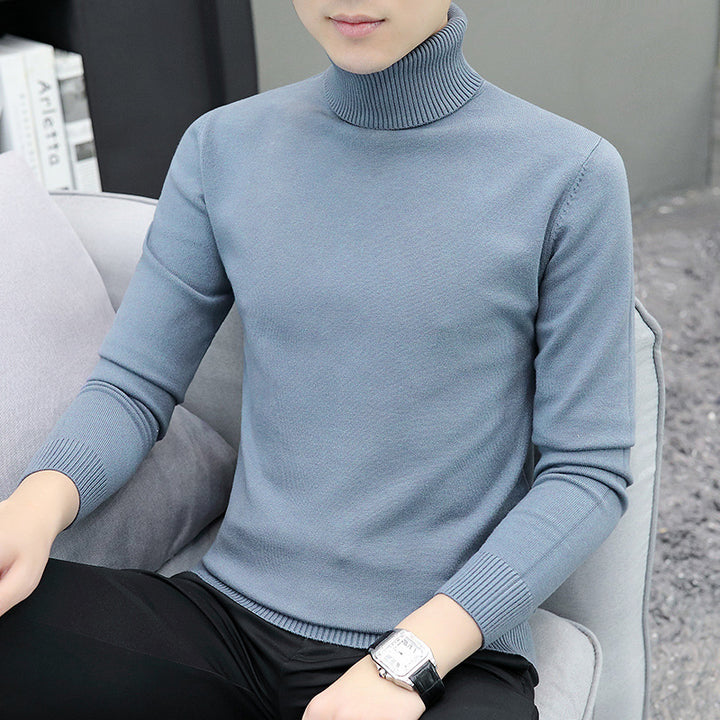 Men's turtleneck sweater, long-sleeved, slim fit