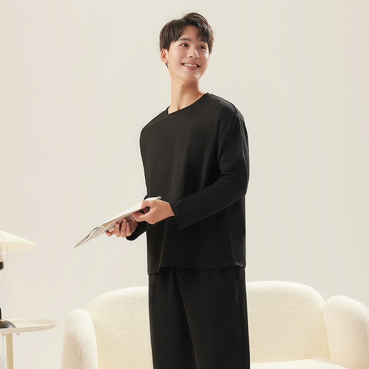 Waffle pique house suit for couples, long