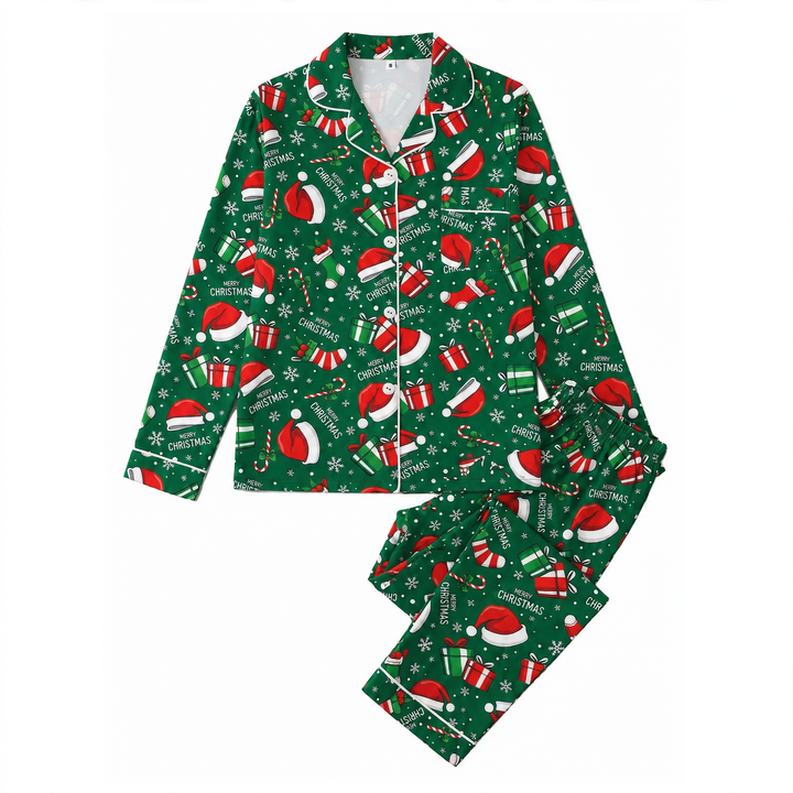 Women's Loungewear, Long Sleeve, Christmas Motif, Milk Silk