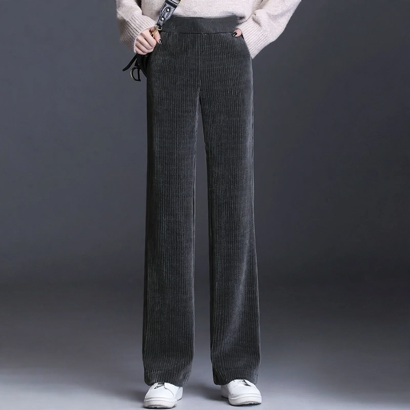 Fleece-lined corduroy pants for women