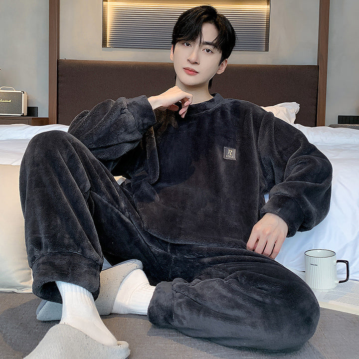 Men's Pajama Set, Coral Fleece, warm and breathable