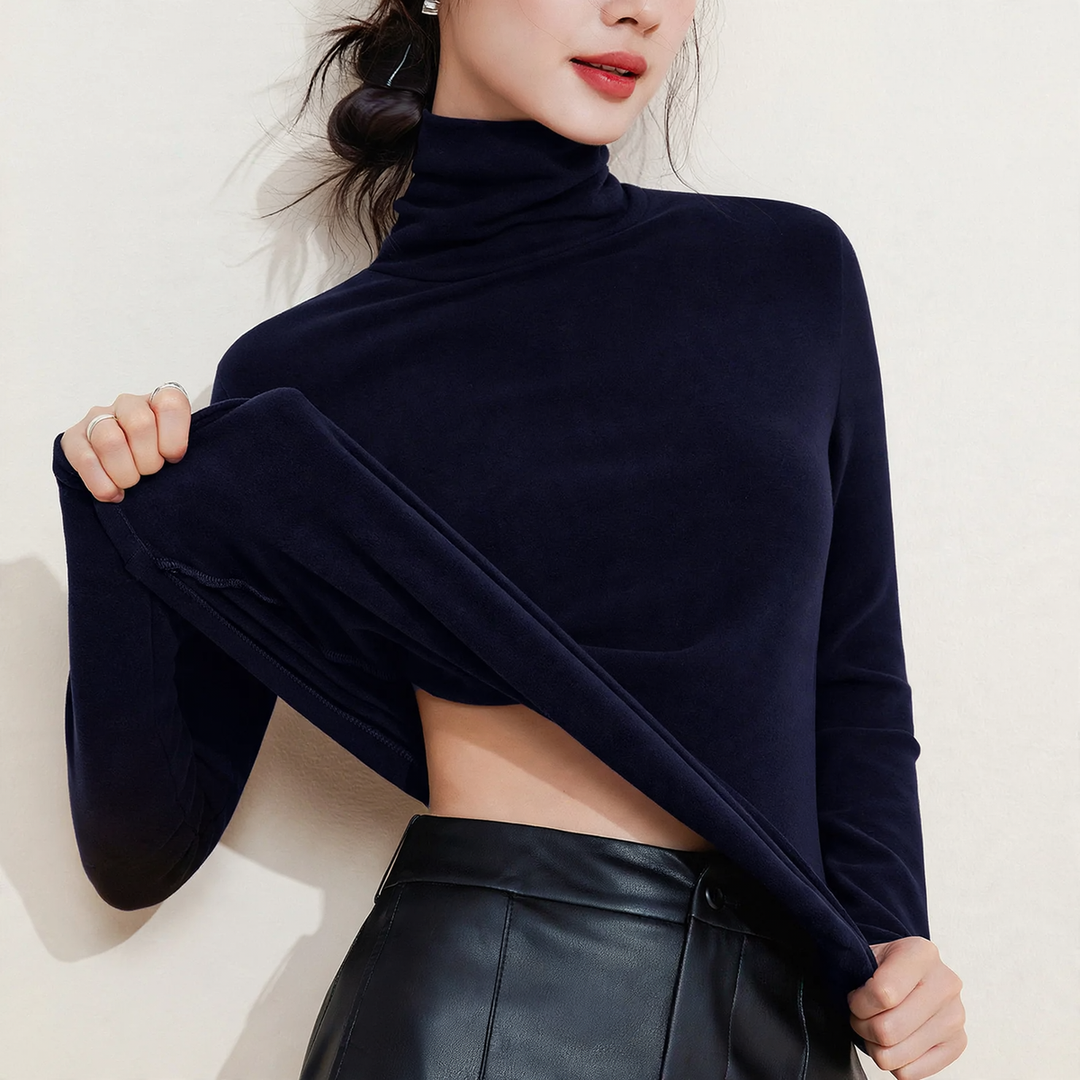 Women's turtleneck sweater, warming, knit