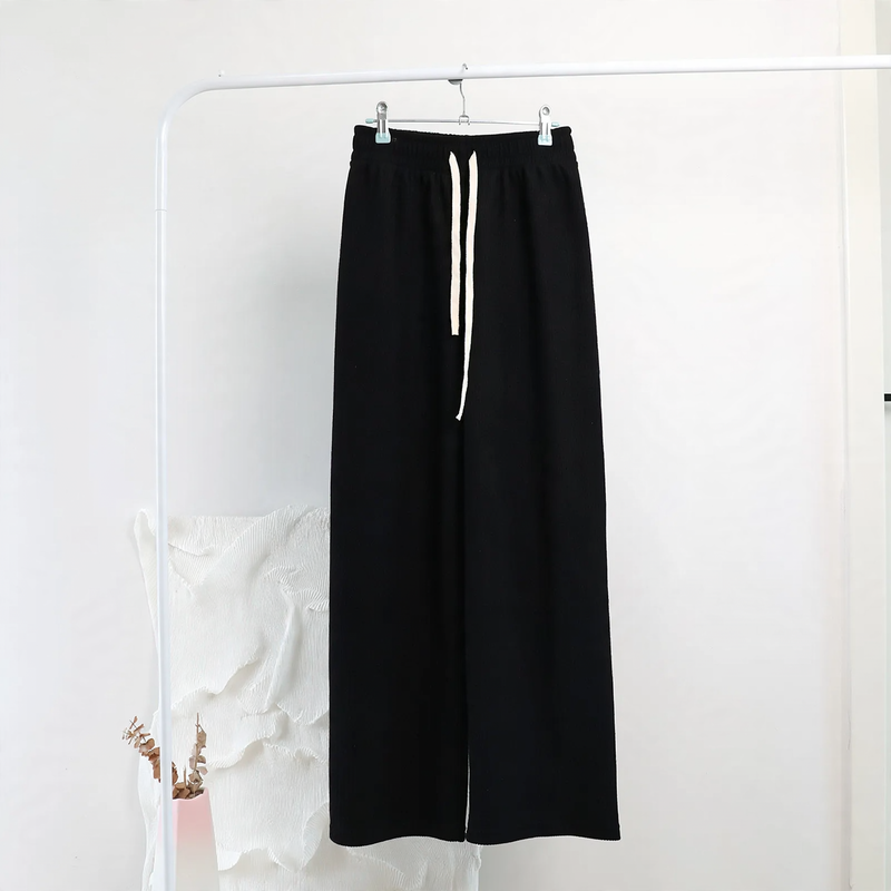 Casual cord pants with drawstring