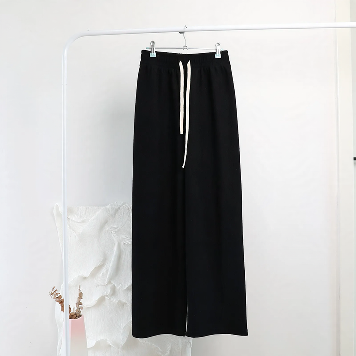 Casual cord pants with drawstring