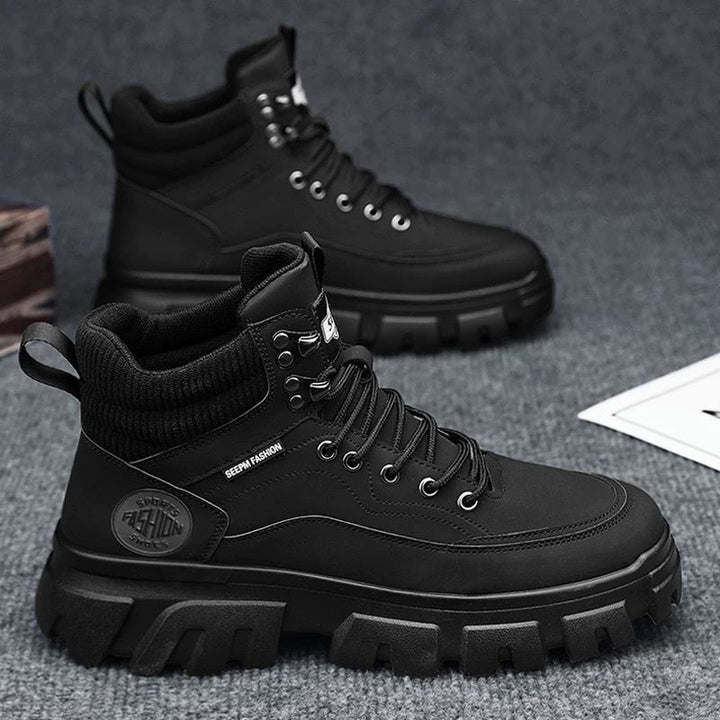 Men's boots in worker style, waterproof