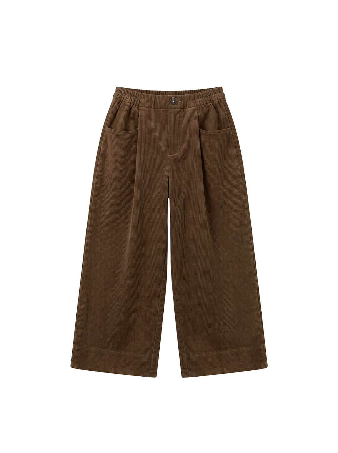 Classic corduroy culottes with elastic waistband