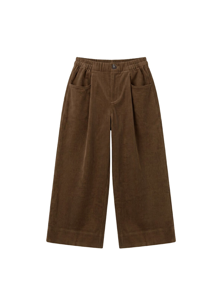 Classic corduroy culottes with elastic waistband