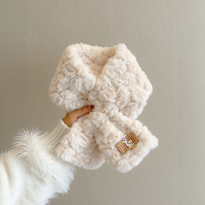 Fluffy faux fur scarf, 80x11 cm