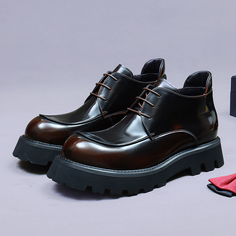 Men's Martin Boots made of cowhide leather with platform sole