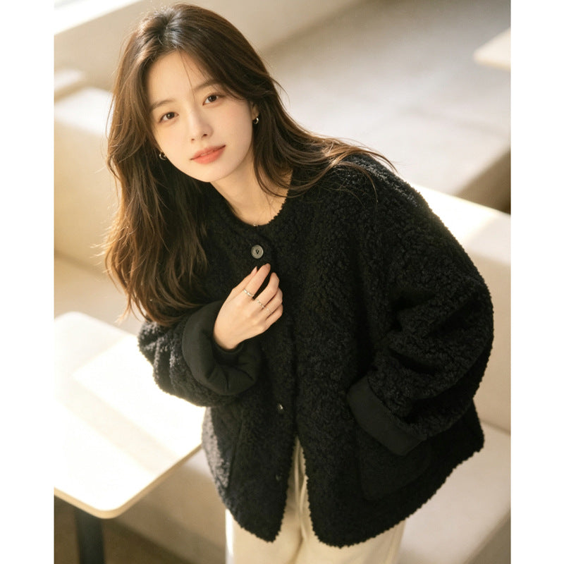 Sheepskin coat, loose, lined