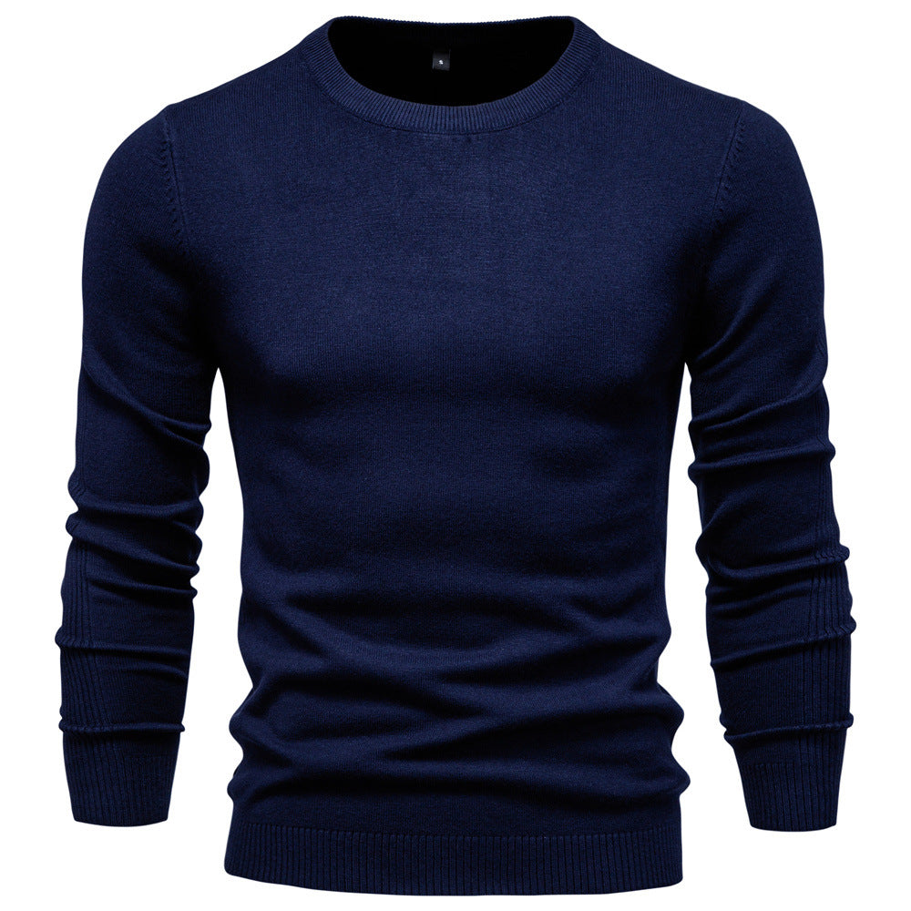 Men's turtleneck sweater, solid color, casual