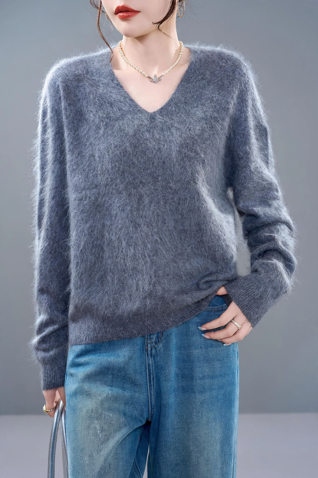 Women's cashmere sweater, brushed