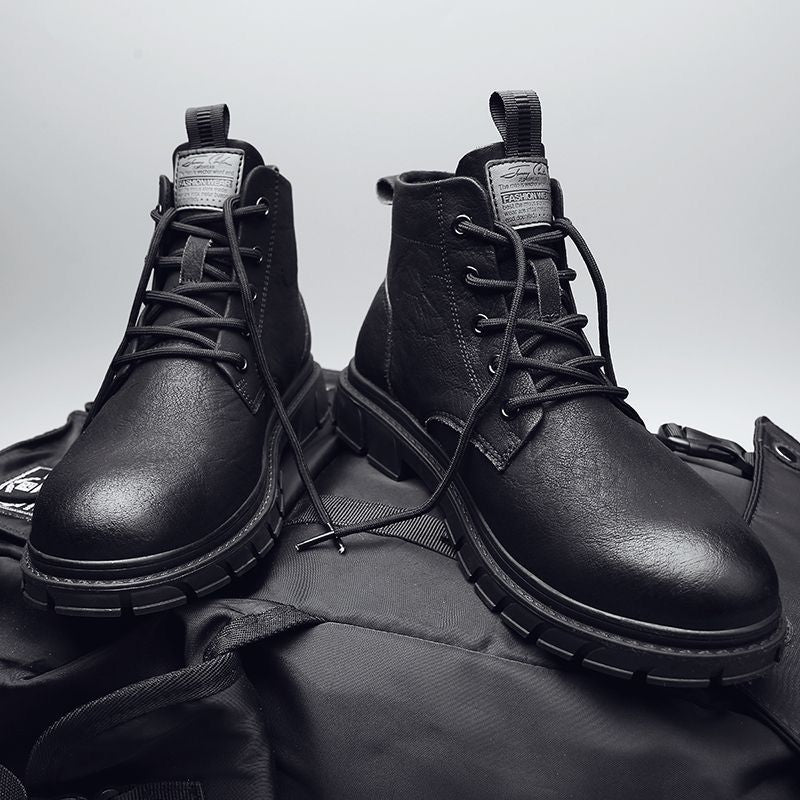 Men's work-style boots, PU upper material