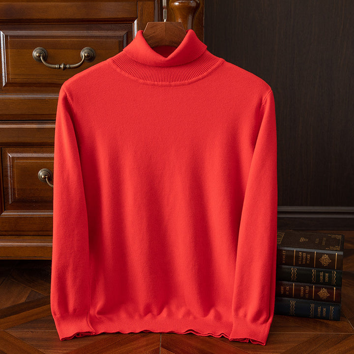 Men's sweater, turtleneck, solid color, casual