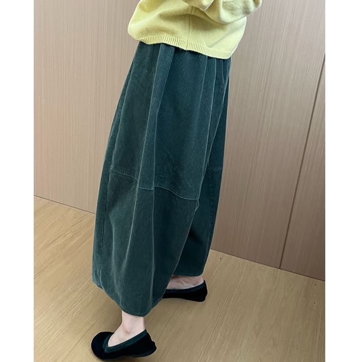Women's wide-leg corduroy pants, lined